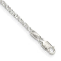 Sterling Silver 2mm Rolo Chain Anklet, 9 x 2 mm