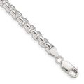 Sterling Silver 5.2mm Round Box Chain, 8.5 x 5.2 mm