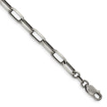 Sterling Silver Antiqued 4.8mm Elongated Open Link Chain, 8.5 x 4.8 mm