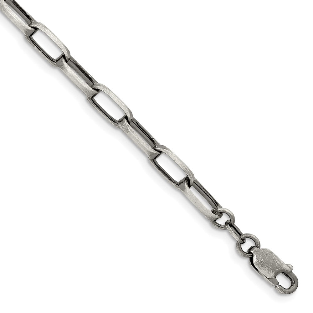Sterling Silver Antiqued 4.8mm Elongated Open Link Chain, 8.5 x 4.8 mm