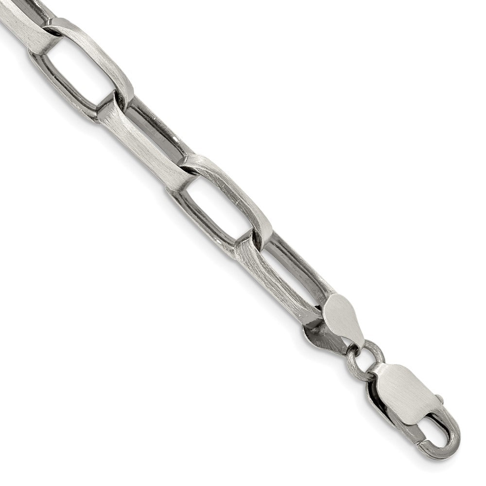Sterling Silver Antiqued 8mm Elongated Open Link Chain, 8.5 x 8 mm