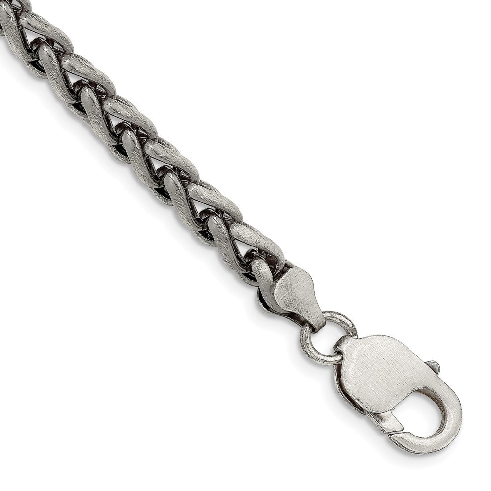 Sterling Silver Antiqued 6mm Round Spiga Chain, 8.5 x 6 mm