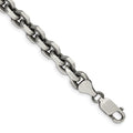 Sterling Silver Antiqued 7.0mm D/C Elongated Open Link Chain, 8.5 x 7 mm