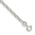 Sterling Silver 2.75mm Oval Fancy Rolo Chain, 7 x 2.75 mm