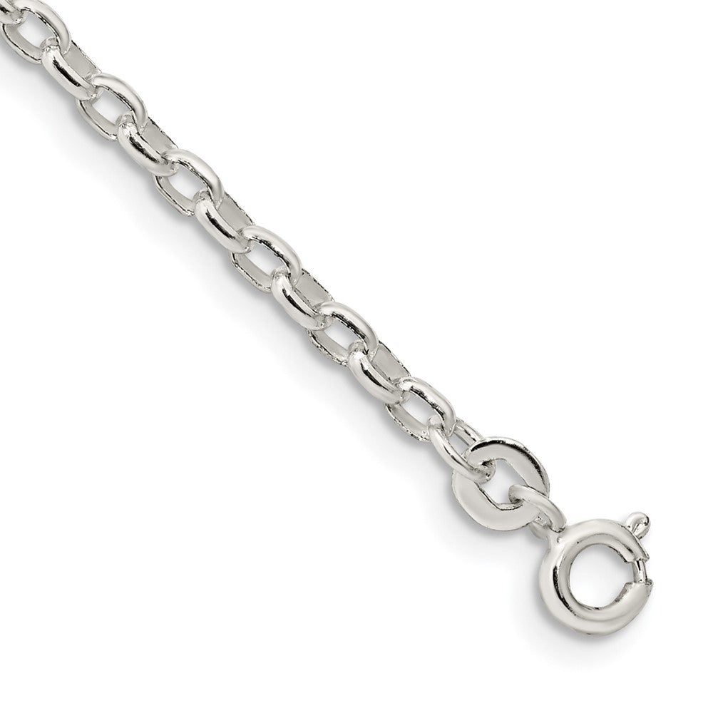 Sterling Silver 2.75mm Oval Fancy Rolo Chain, 7 x 2.75 mm