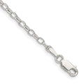 Sterling Silver 2.5mm Oval Fancy Rolo Chain, 7 x 2.5 mm