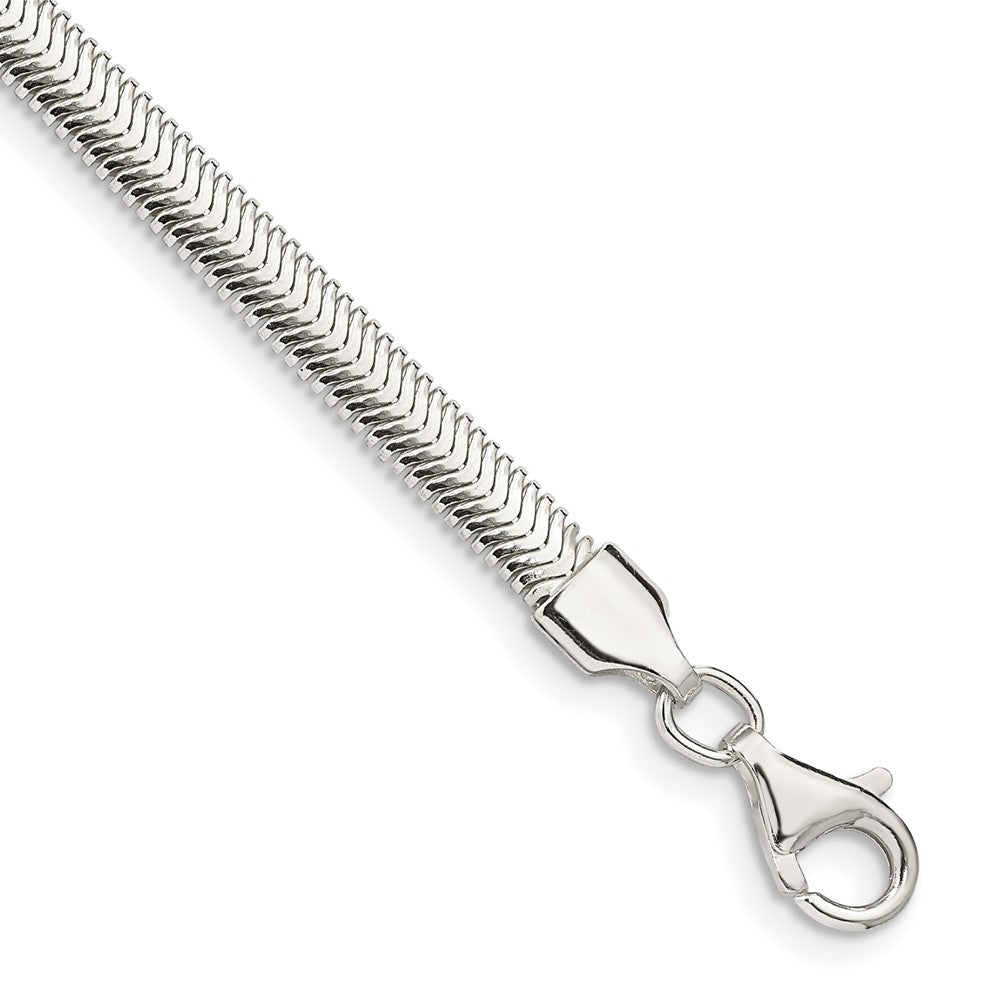 Sterling Silver 4.2mm Flat Oval Snake Chain, 7 x 4.2 mm