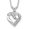 Sterling Silver Rhodium-plated Fancy CZ Open Heart 16 inch Necklace, 16 x 16 mm, 3.93 g - ID5S9QG1046-168L7