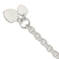 Sterling Silver Engraveable Heart Disc on Fancy Link Toggle Bracelet, 7.75 x 21 mm, 41.76 g