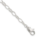 Sterling Silver 9inch Solid Polished Fancy Link Anklet, 9 x 5 mm