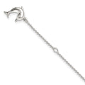 Sterling Silver Dolphin Dangle 9 inch Plus 1 inch Extender - Total 10 inch Anklet, 10 x 1 mm