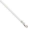 Sterling Silver 16inch 3mm Frosted Clear Rubber Cord Necklace, 16 x 3 mm