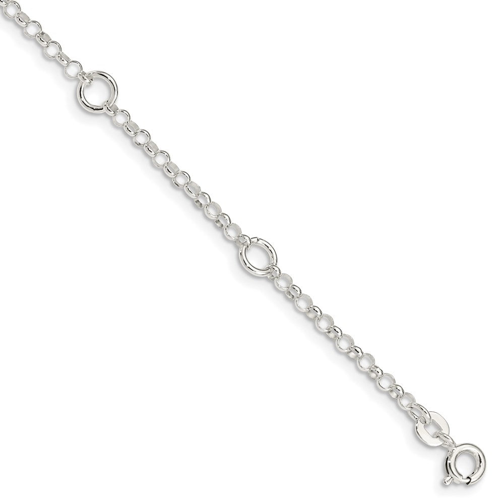 Sterling Silver Polished Fancy Rolo Chain Children's Bracelet, 6 x 5 mm