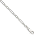 Sterling Silver Fancy Link Anklet, 10 x 4 mm