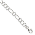 Sterling Silver Fancy Link Anklet, 10 x 9 mm