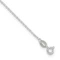 Sterling Silver 1mm Cable Chain 9 inch Plus 1 inch Extender - Total 10 inch Anklet, 10 x 0.5 mm
