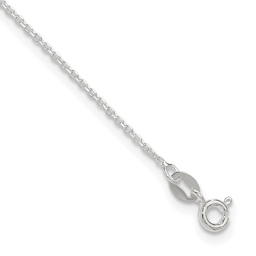 Sterling Silver 1mm Cable Chain 9 inch Plus 1 inch Extender - Total 10 inch Anklet, 10 x 0.5 mm