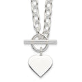 Sterling Silver Engraveable Heart Necklace, 18 x 18.5 mm
