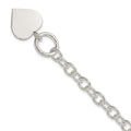 Sterling Silver Engraveable Heart Bracelet, 7.5 x 19 mm