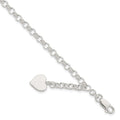 Sterling Silver Engraveable Heart Charm Rolo Bracelet, 7.5 x 11 mm, 4.91 g - ID5S9QG3085-7.58L7