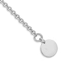 Sterling Silver Rhodium-plated .03ct Diamond Disc Bracelet, 0.07 ct, 7.5 x 6 mm