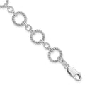 Sterling Silver Twist Circle Link Bracelet, 7.25 x 11.5 mm