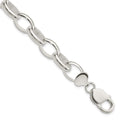 Sterling Silver Rolo Bracelet, 7.5 x 10 mm
