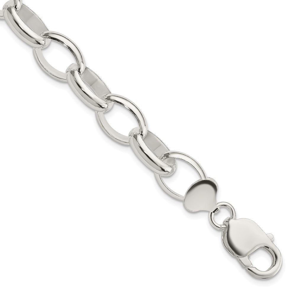 Sterling Silver Rolo Bracelet, 7.5 x 10 mm