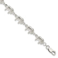 Sterling Silver Elephant Bracelet, 7 x 9 mm