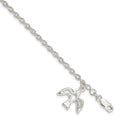 Sterling Silver Dove Charm Bracelet, 7 x 17 mm
