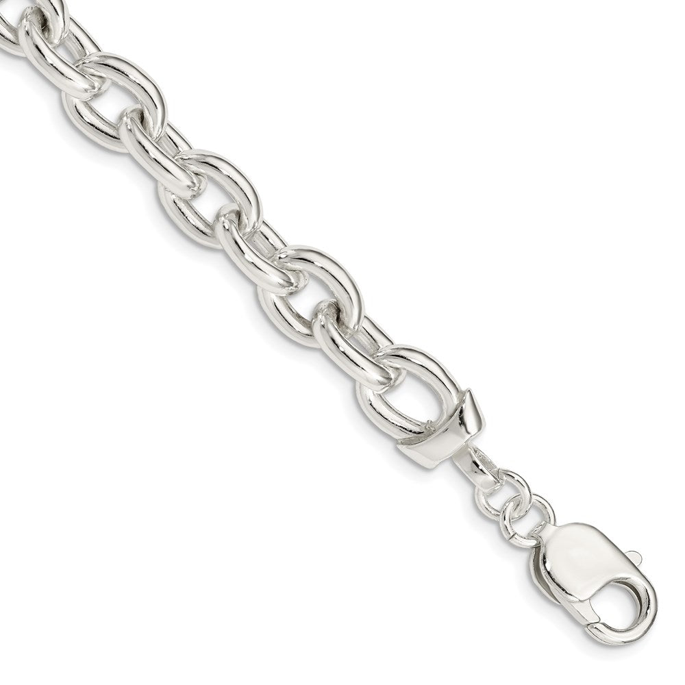 Sterling Silver Fancy Link Bracelet, 7.5 x 8.85 mm