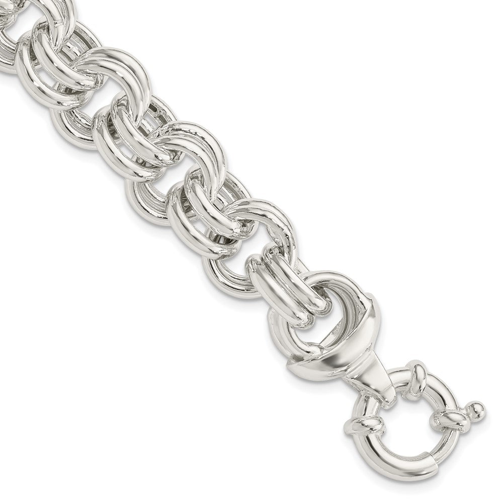 Sterling Silver Fancy Link Bracelet, 8 x 15 mm