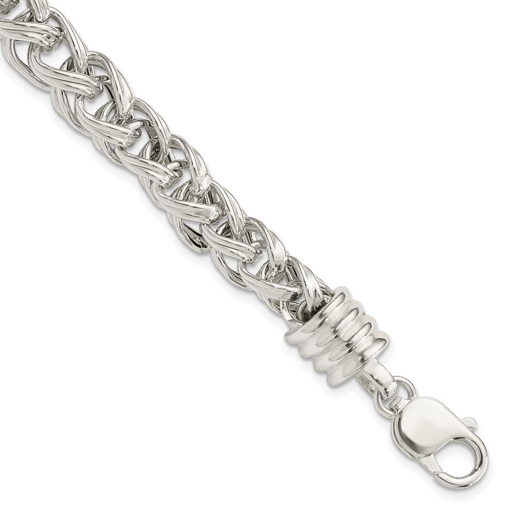 Sterling Silver Fancy Bracelet, 7.75 x 9 mm