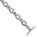 Sterling Silver Antiqued Fancy Link Bracelet, 7.5 x 11 mm