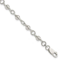 Sterling Silver Beaded Fancy Link Bracelet, 7 x 5.25 mm