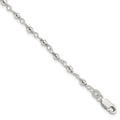 Sterling Silver Bead and Link Bracelet, 7.25 x 3.25 mm