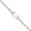 Sterling Silver Childrens 5in Plus 1in Ext ID Bracelet, 6 x 11 mm