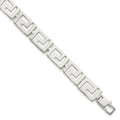 Sterling Silver Greek Key Bracelet, 7.5 x 10 mm