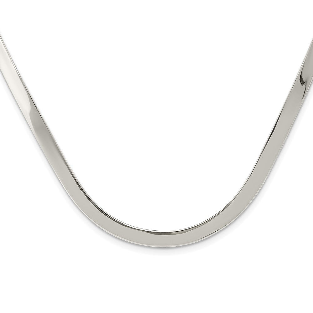 Sterling Silver 5mm Polished Neck Collar, 5 mm