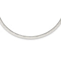 Sterling Silver Polished Hammered 6mm Neck Collar, 6 mm