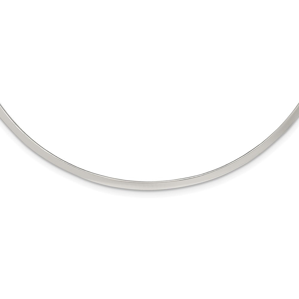 Sterling Silver Polished 3mm Neck Collar, 15 x 3 mm