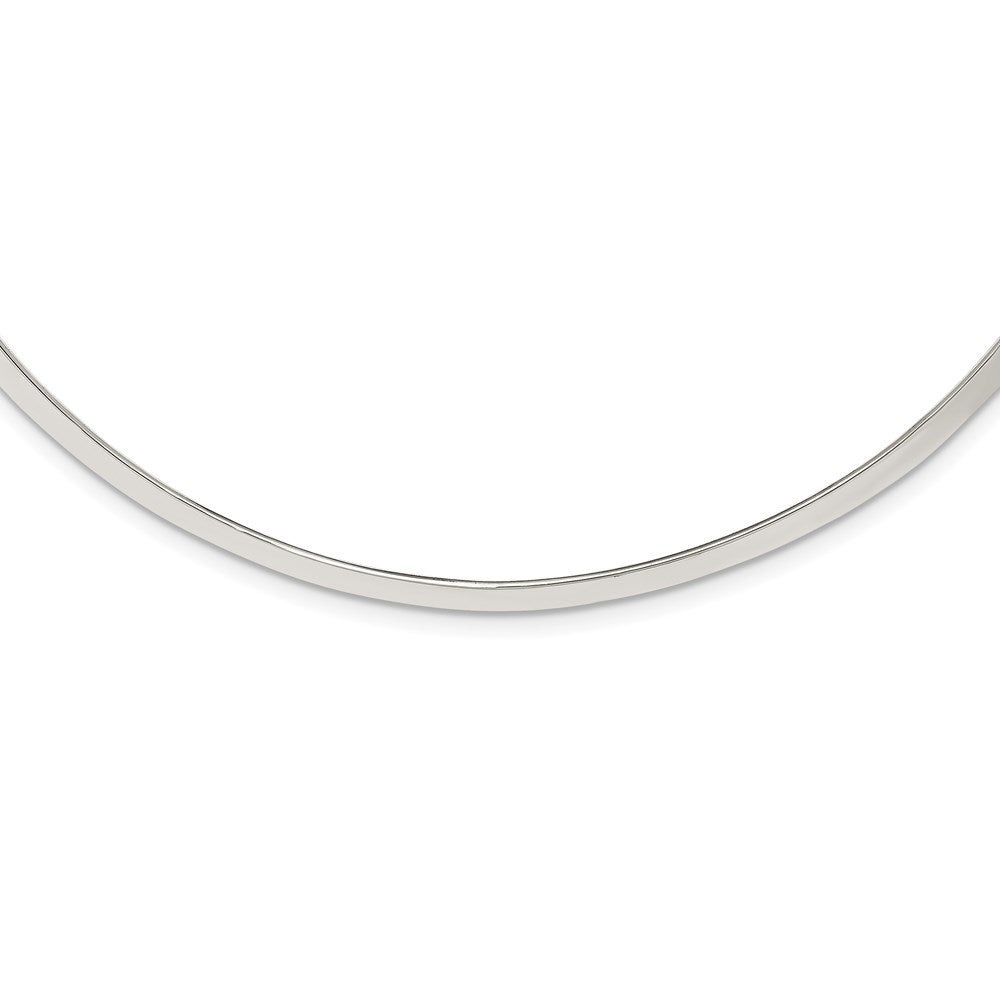 Sterling Silver Polished 4mm Neck Collar, 18 x 4 mm