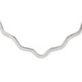 Sterling Silver Wavy V-Shape Neck Collar, 3 mm
