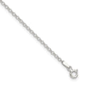 Sterling Silver 2mm Rolo Chain 9 inch Plus 1 inch Extender - Total 10 inch Anklet, 10 x 2 mm