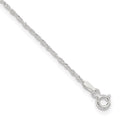 Sterling Silver 1.3mm Singapore Chain 9 inch Plus 1 inch Extender - Total 10 inch Anklet, 10 x 1.3 mm