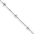 Sterling Silver 1mm Beaded Chain 9 inch Plus 1 inch Extender - Total 10 inch Anklet, 10 x 1 mm