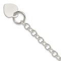 Sterling Silver Engraveable Heart Disc Toggle Bracelet, 7.75 x 18 mm