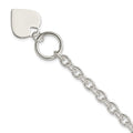 Sterling Silver Engraveable Heart Toggle Bracelet, 8 x 18 mm