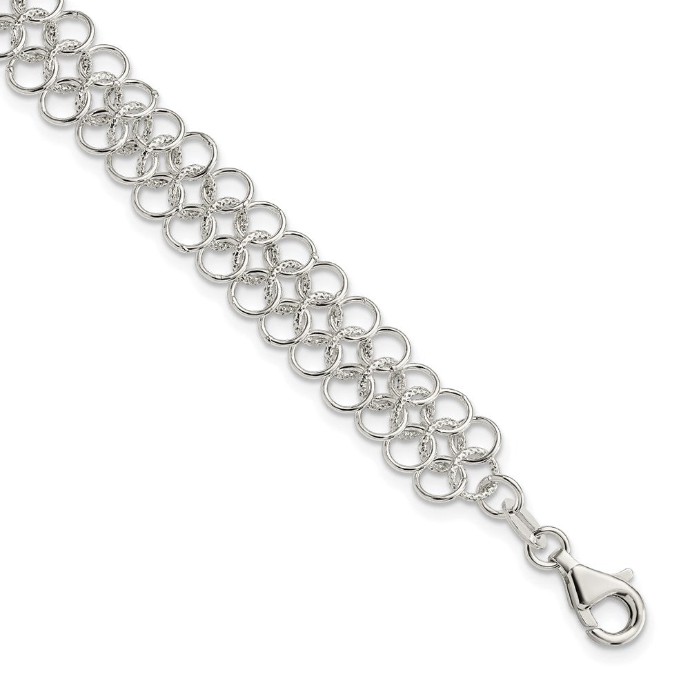 Sterling Silver Fancy Link Bracelet, 7.5 x 11 mm