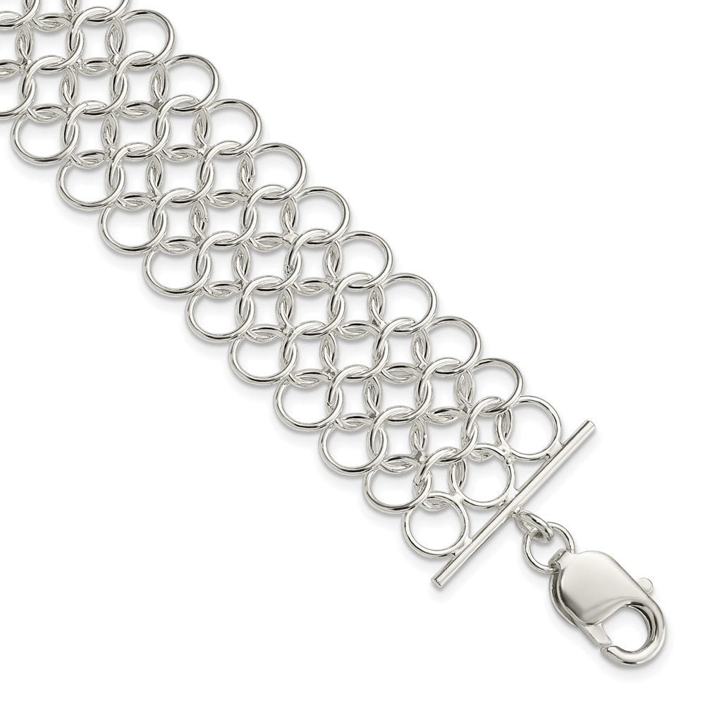 Sterling Silver Multi-Link Bracelet, 7.5 x 24 mm